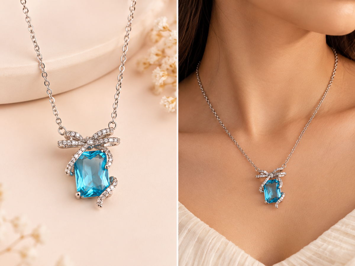 Azure Bow Radiance Crystal Pendant