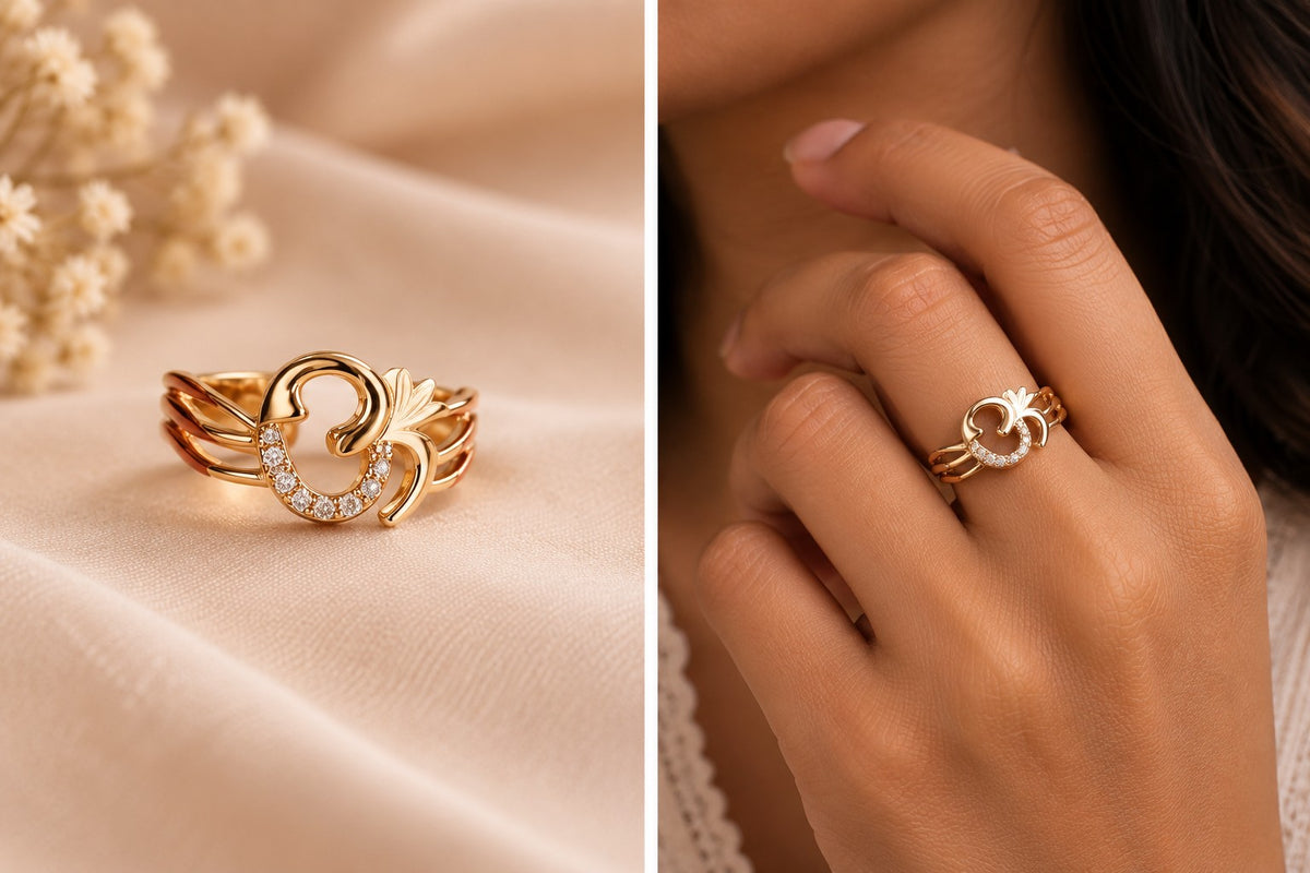 Divine Om Crystal Statement Ring