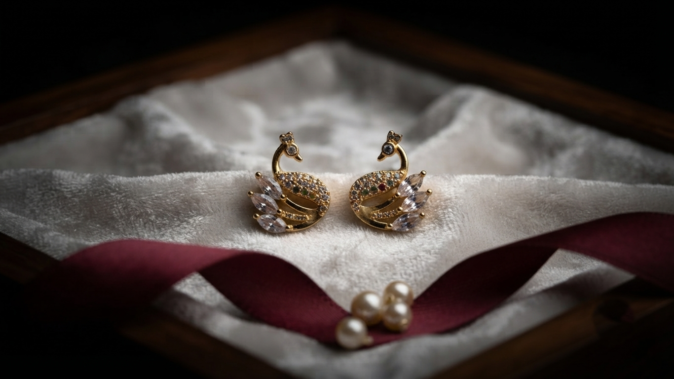 Mayura Heritage Peacock Stud Earrings