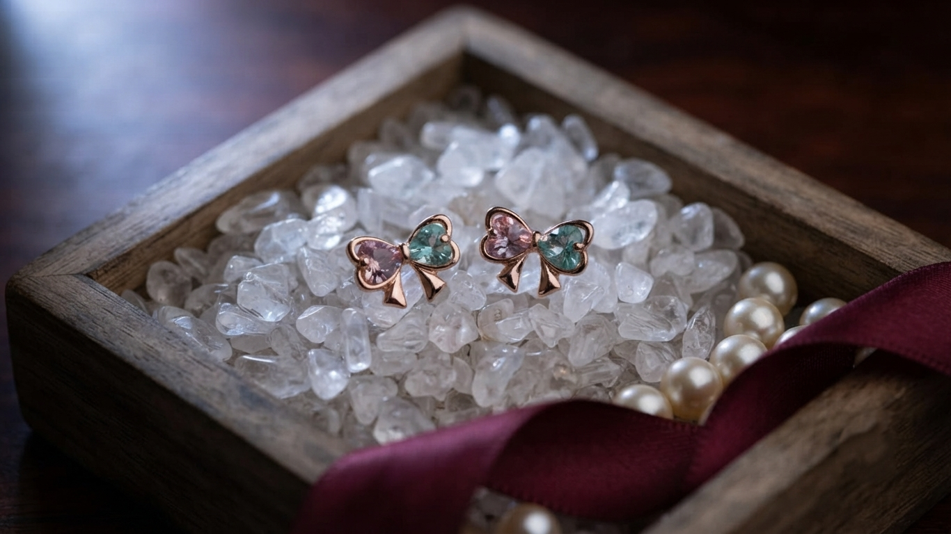 Iris Pastel Bow Stud Earrings