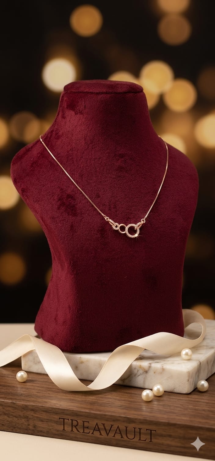 Anti tarnish rose gold AD Eternal Circles Pendent