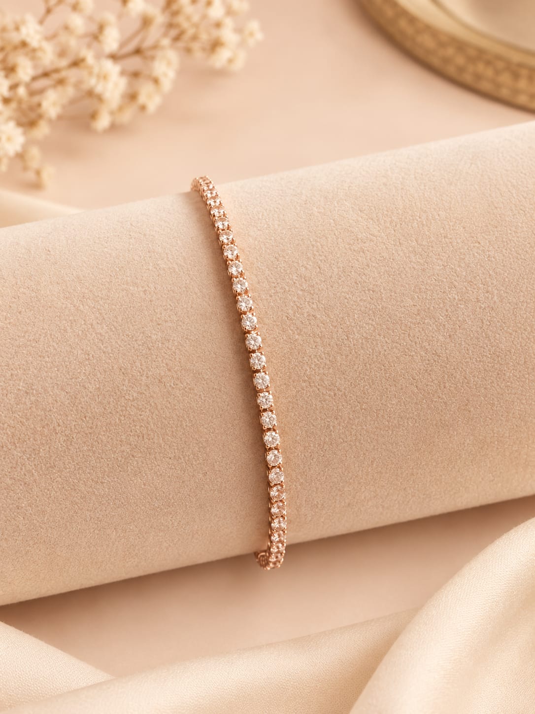 Rose Gold Crystal Tennis Bracelet