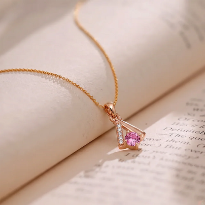 Anti Tarnish Stainless Steel Geometric Elegance Crystal Pendant