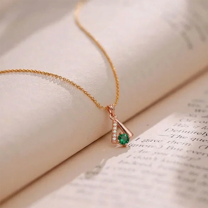 Anti Tarnish Stainless Steel Geometric Elegance Crystal Pendant