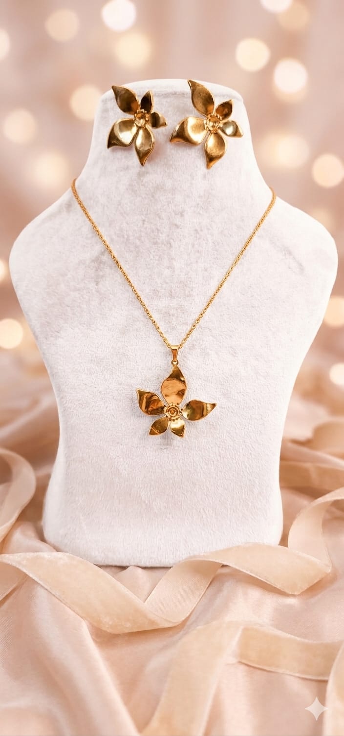 Flora Liquid Gold Statement Jewelry Set