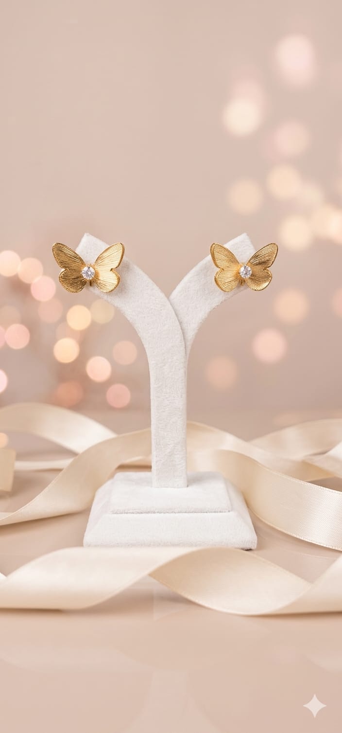 Mariposa Textured Butterfly Stud Earrings