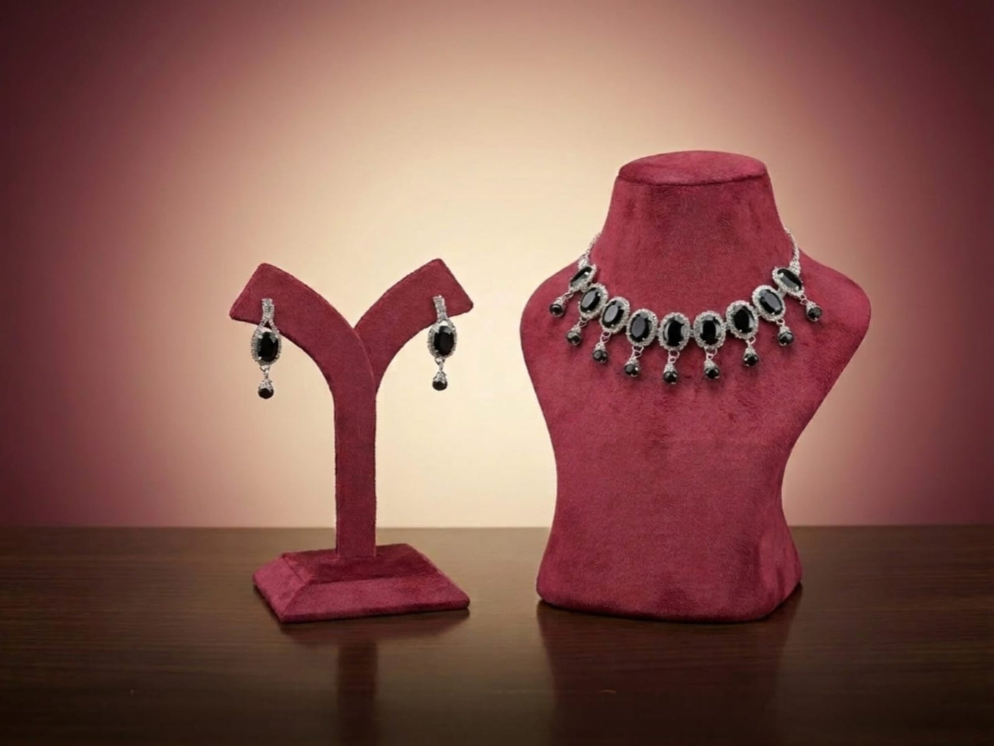 Celestial Teardrop Halo Necklace & Earring Set