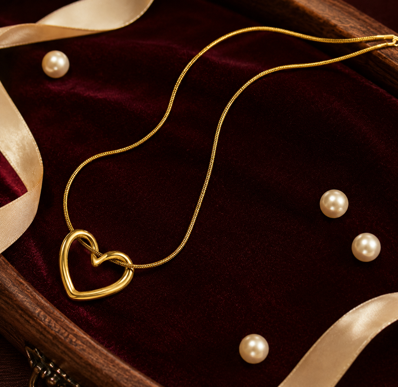 Anti tarnish Stainless Steel Sculpted Open Heart Statement Pendent