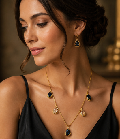 Royal Cascade Raindrop Station Necklace