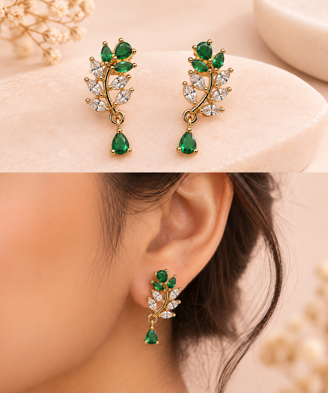Crystal Vine Drop Earrings