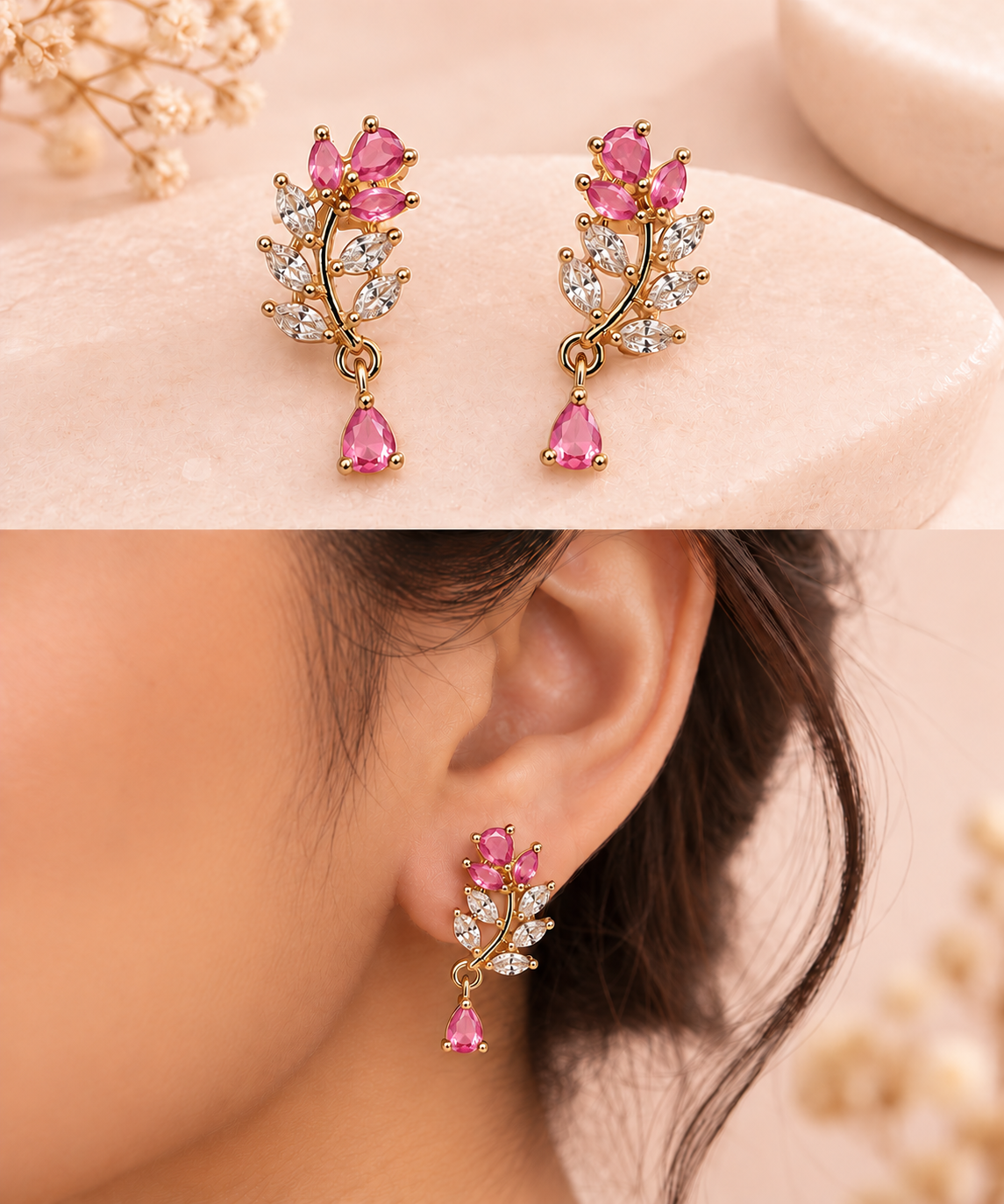 Crystal Vine Drop Earrings