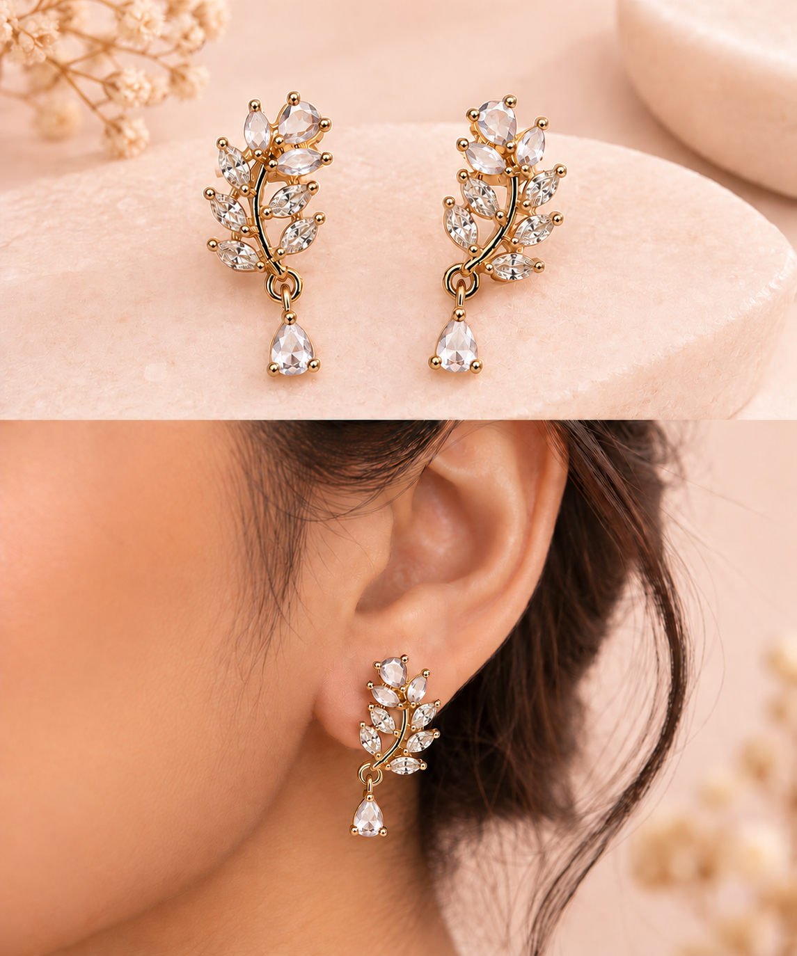 Crystal Vine Drop Earrings