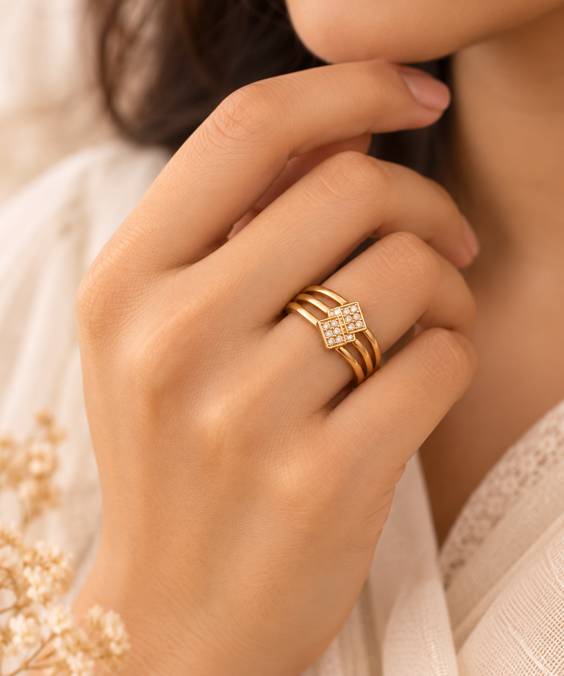 Liora Crystal Wave Ring
