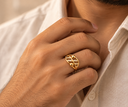 Orbit Luxe Crystal Unisex Statement Ring
