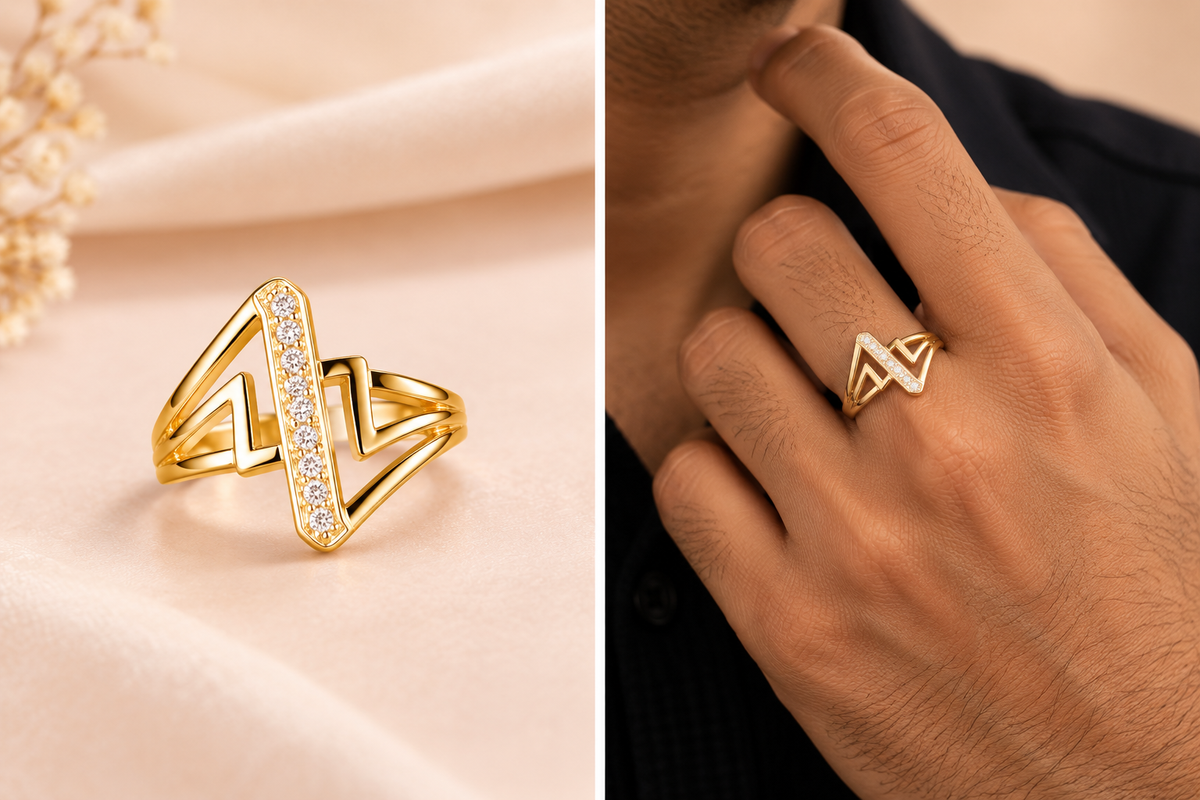 Volt Edge Crystal Ring
