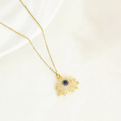Anti Tarnish Stainless Steel Celestial Evil Eye Crystal Pendant