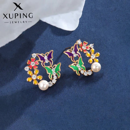 Butterfly Garden Wreath Stud Earrings