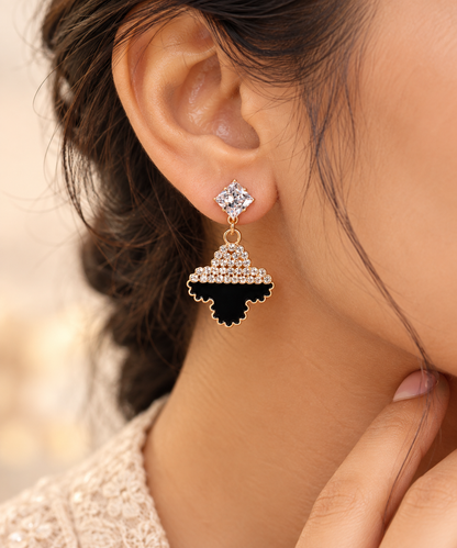 Noir Royale Crystal Drop Earrings