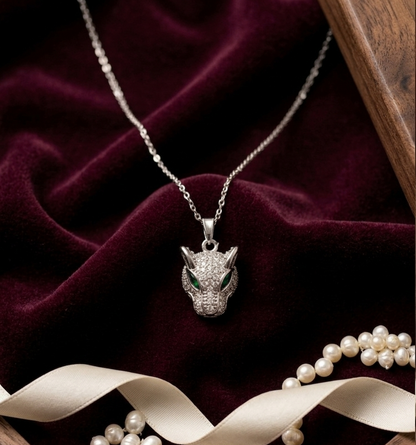 Anti Tarnish Stainless Steel Panthera Emerald Eye Statement Pendent