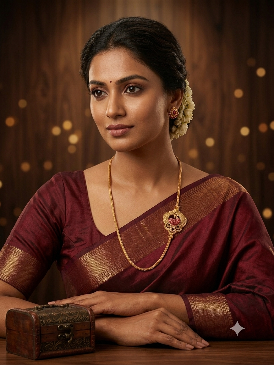 Heritage Peacock Mugappu Chain