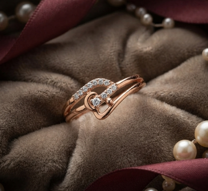 Whispering Waves Rose Gold Ring