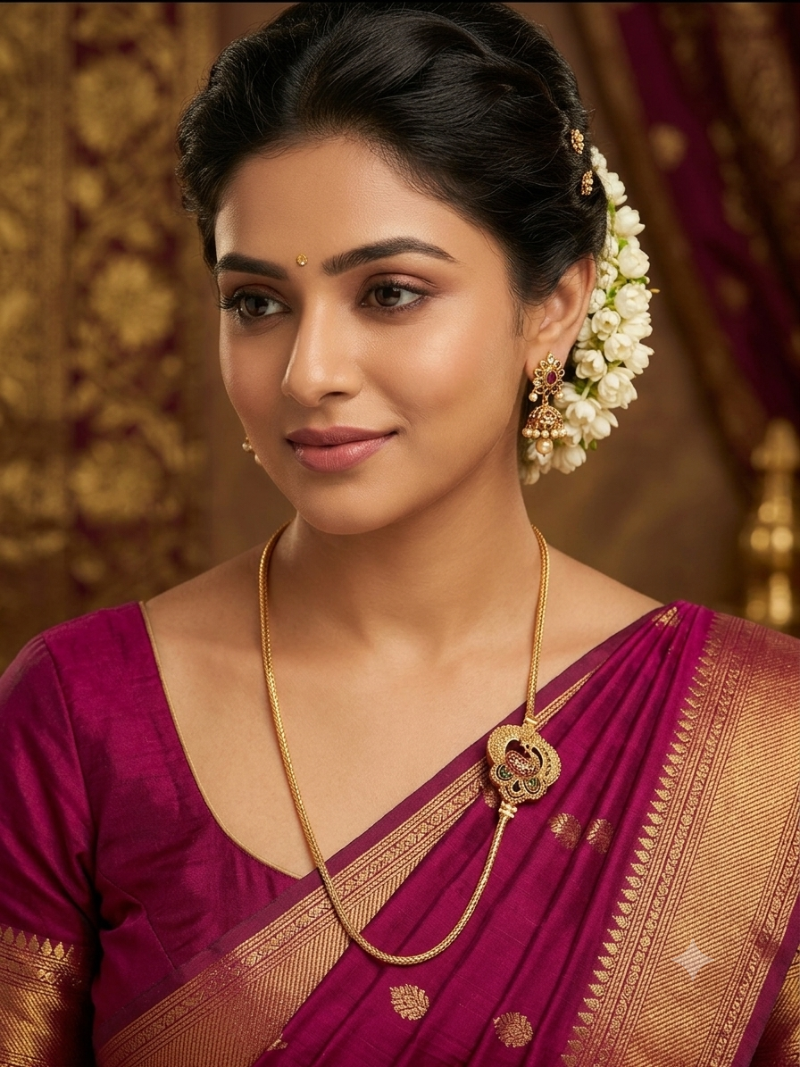 Heritage Peacock Mugappu Chain