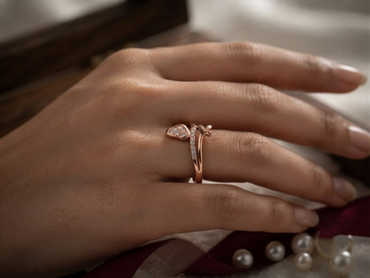 Eternal Hearts Rose Gold Bypass Ring