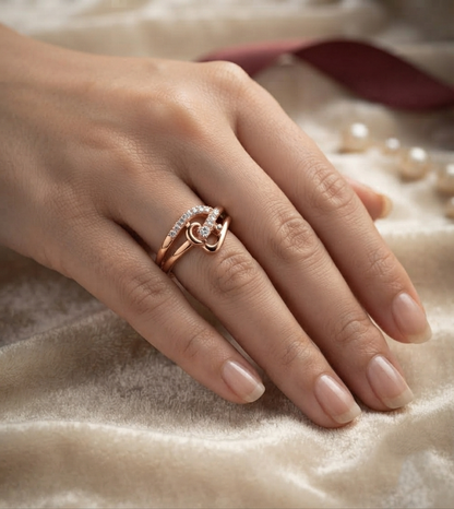 Whispering Waves Rose Gold Ring