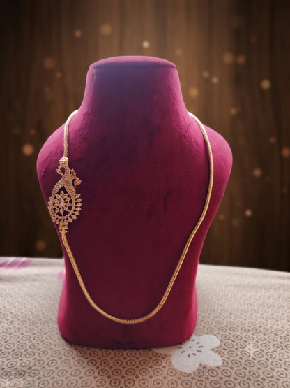 Regal Paisley Peacock Mugappu Chain