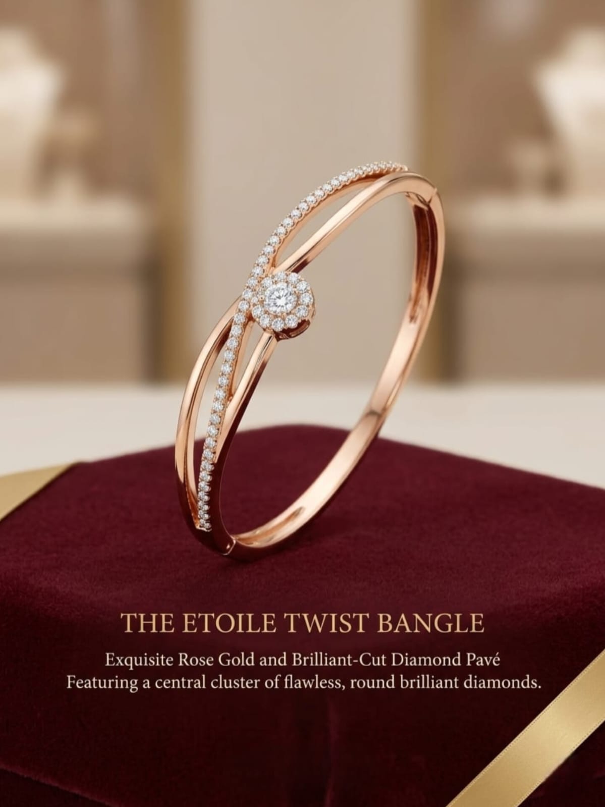 Anti-Tarnish Rose Gold AD Floral Pave Bracelet