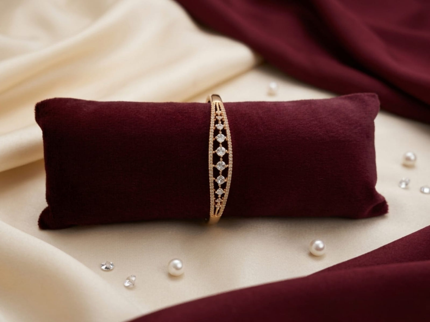 Anti-Tarnish Rose Gold AD Marquise Bracelet