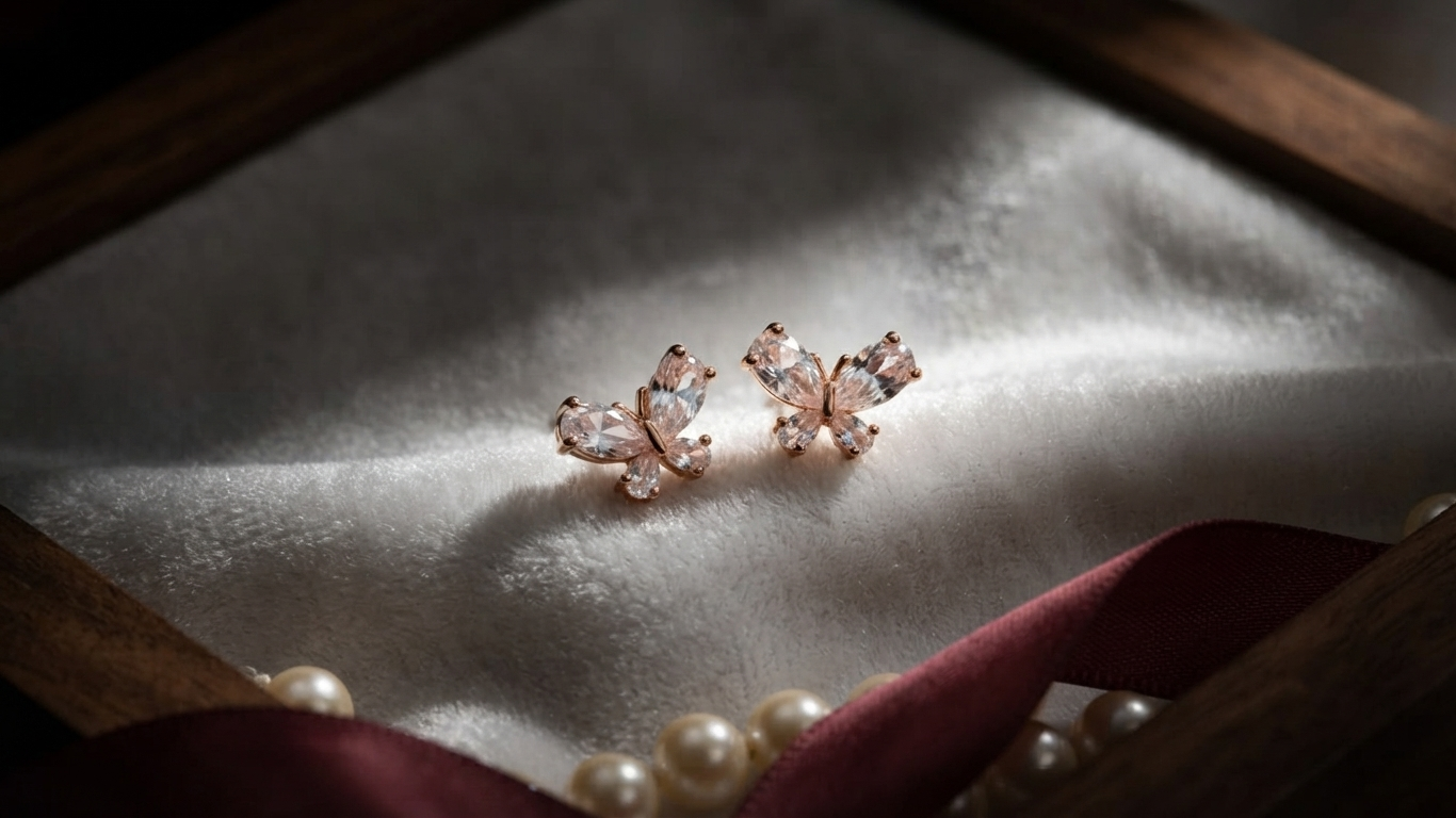 Papillon Marquise Butterfly Stud Earrings