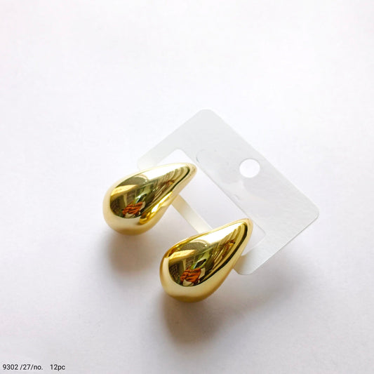Liquid Teardrop Dome Stud Earrings