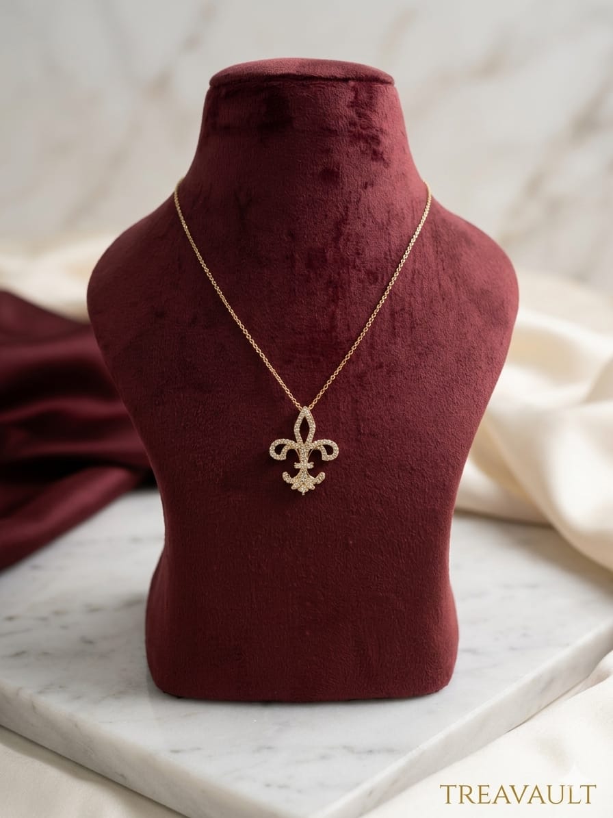 Anti tarnish rose gold AD Royal Fleur Pendent