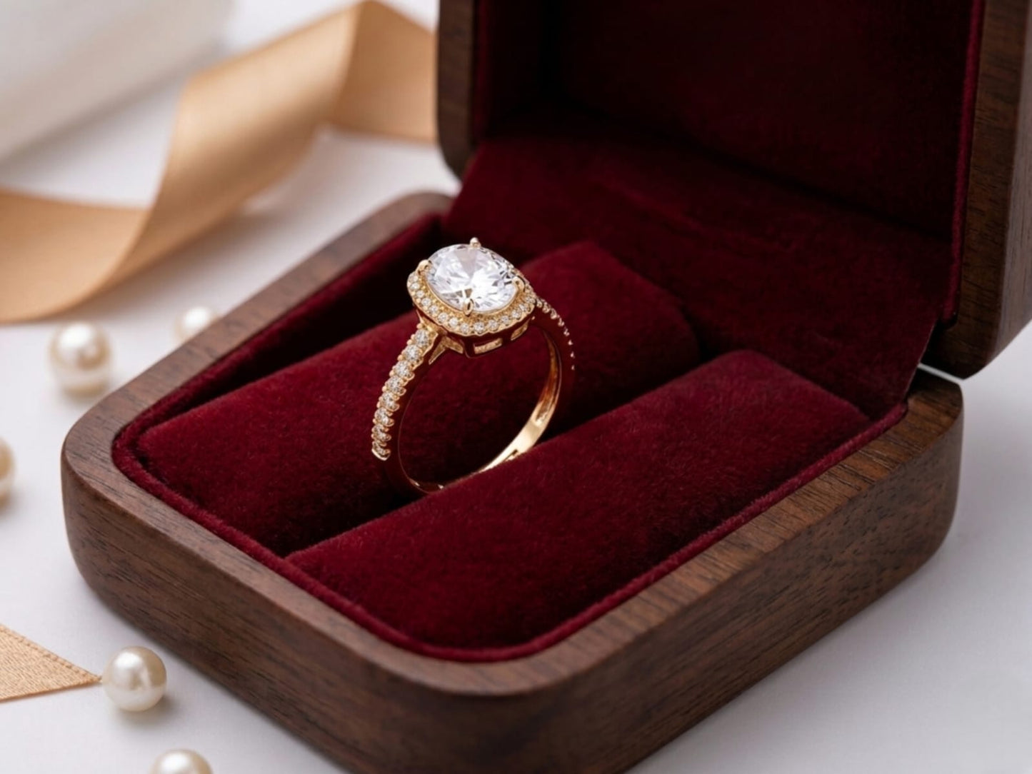 Anti tarnish rose gold AD Eternal Oval Ring