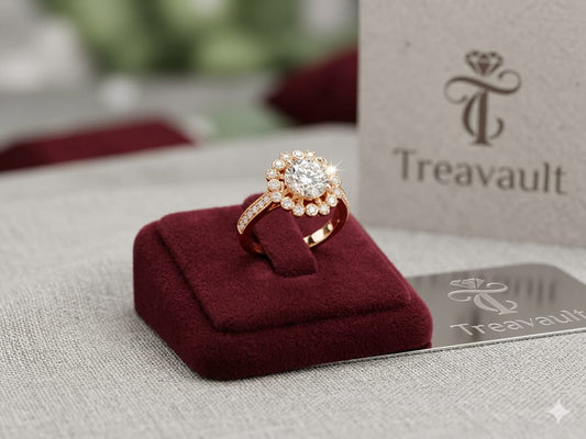 Anti tarnish rose gold AD Heritage Bloom Flora Ring