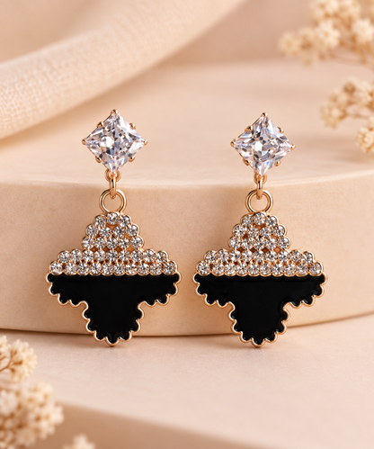 Noir Royale Crystal Drop Earrings