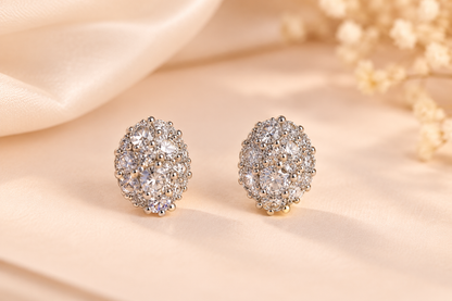 Celeste Crystal Cluster Statement Stud Earrings