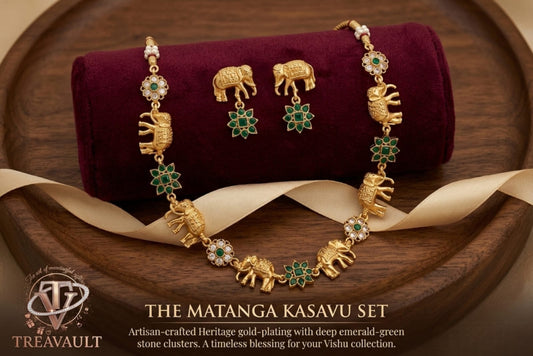 The Matanga Kasavu Heritage Pendent & Earring Set