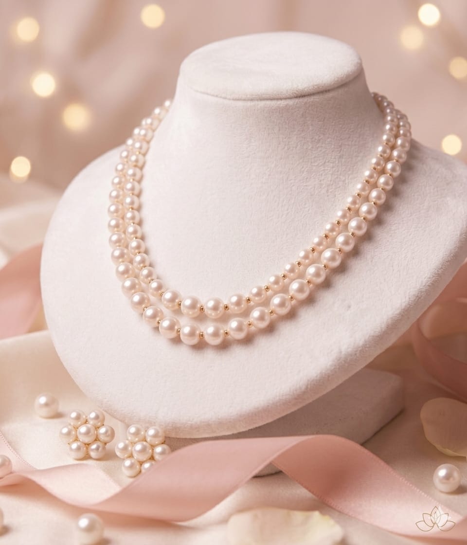 Luxury Double Layer Pearl Mala Set