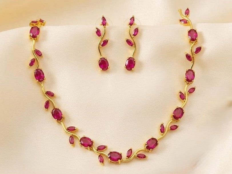 Tulip Vine Necklace & Earrings Set