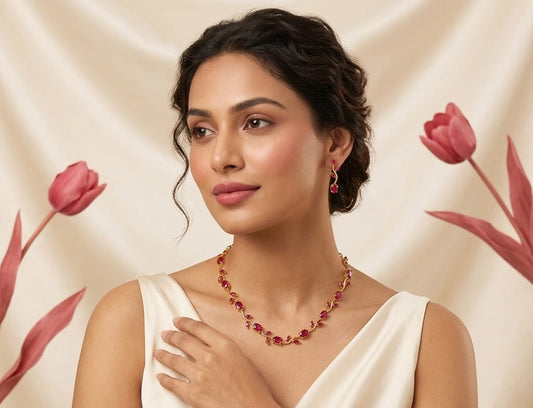 Tulip Vine Necklace & Earrings Set