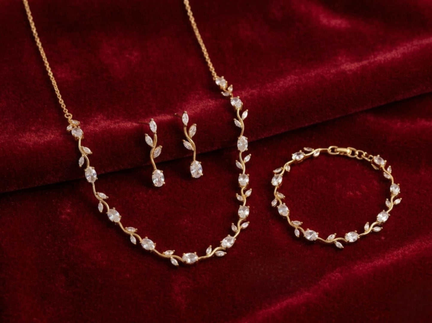 Botanical Tulip Vine Jewelry Set