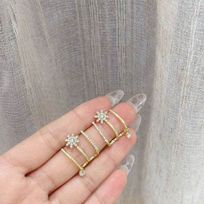 Stella Celestial Multi-Band Cuff Stud Earrings