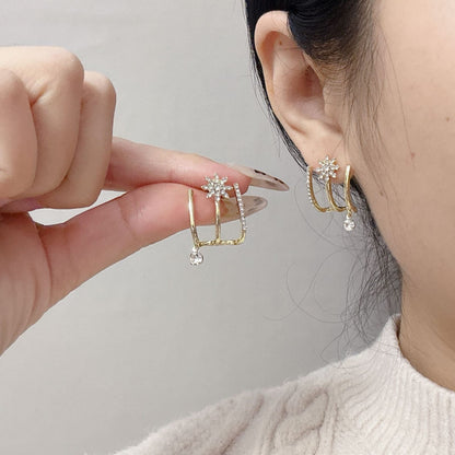 Stella Celestial Multi-Band Cuff Stud Earrings