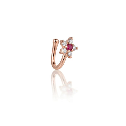 Floral Grace Clip-On Nose Pin