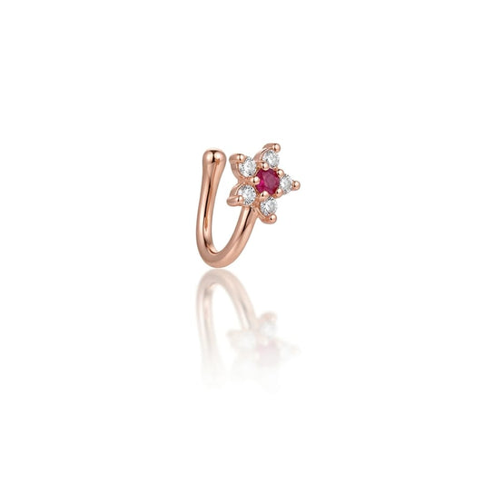 Floral Grace Clip-On Nose Pin