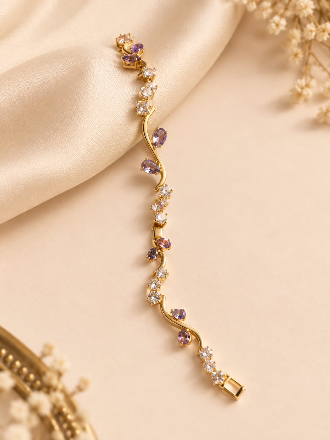 Floral Vine Crystal Bracelet