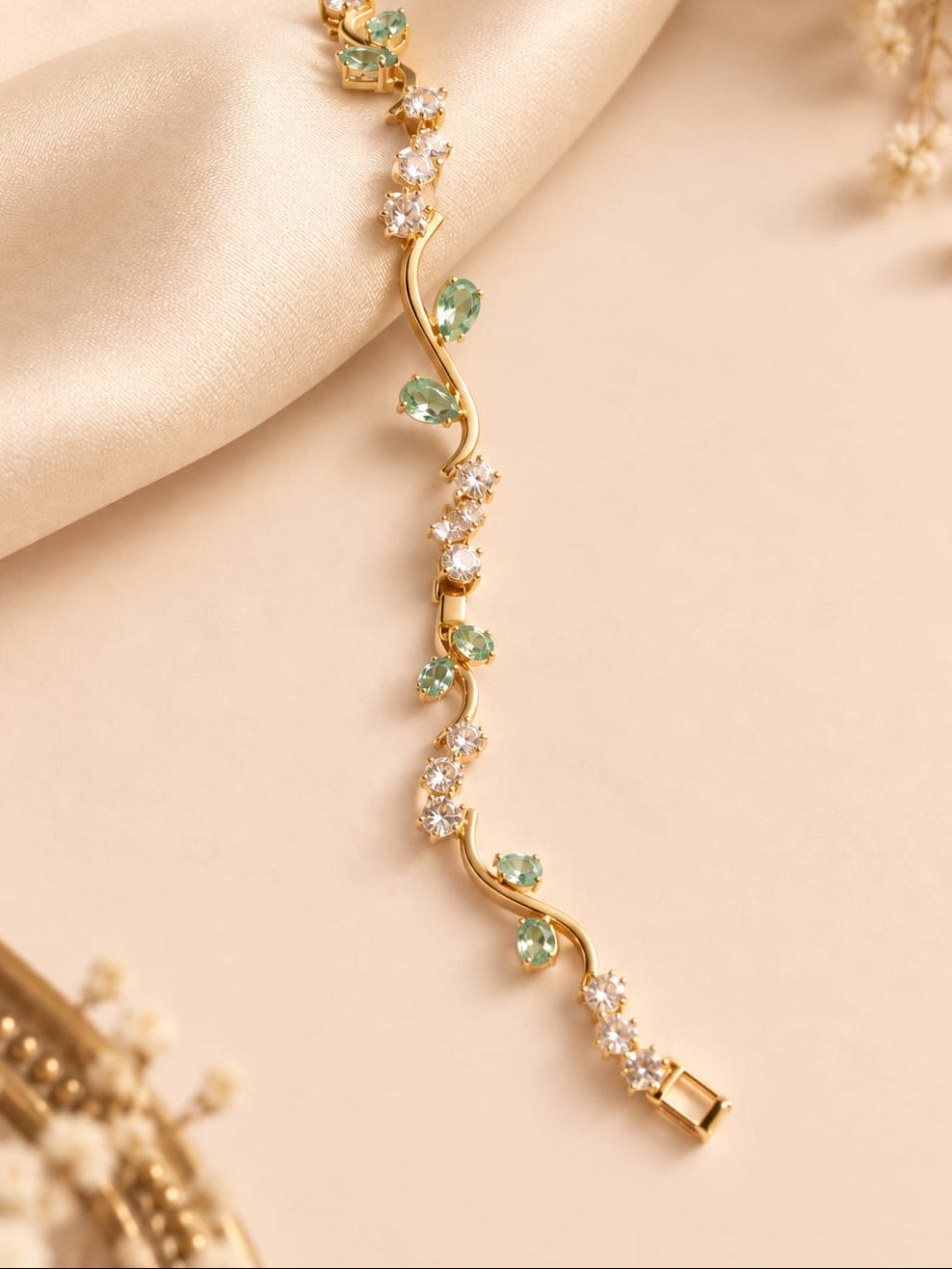 Floral Vine Crystal Bracelet
