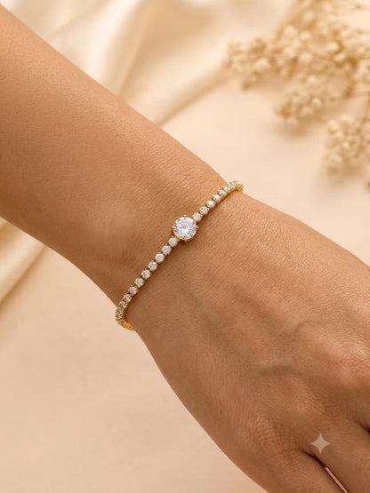 Solitaire Crystal Tennis Bracelet